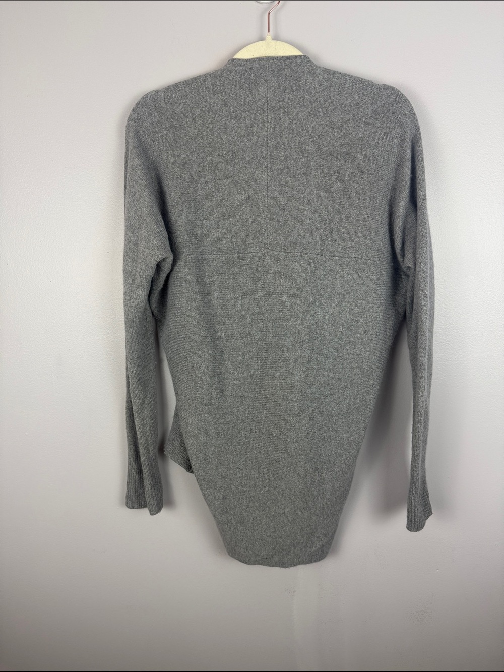Roots Heather Grey Lambs Wool Cashmere Blend Cocoon Draped Cardigan Sweater Med - Picture 11 of 11